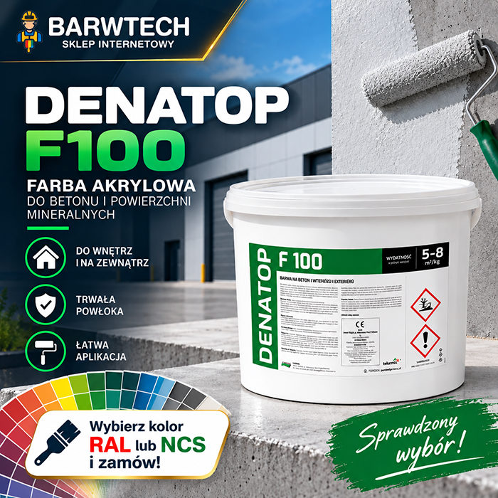 Farba akrylowa na beton Kolory RAL i NCS