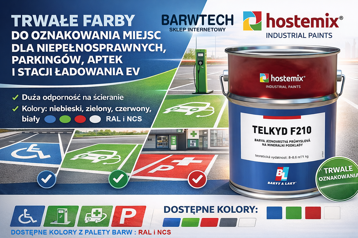 Farba do znakowania miejsc parkingowych