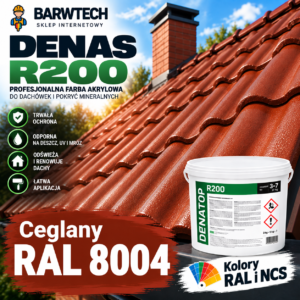 Farba na dach ceramiczny Denatop s200 Ceglany ral 8004