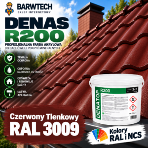 DENATOP R 200 - Farba na dachówkę Czerwony Tlenkowy RAL 3009