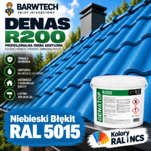 DENATOP R 200 - Farba na dachówkę Niebieski Błękit RAL 5015