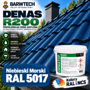 Farba na dachówki ceramiczne i cementowe Niebieski RAL 5017