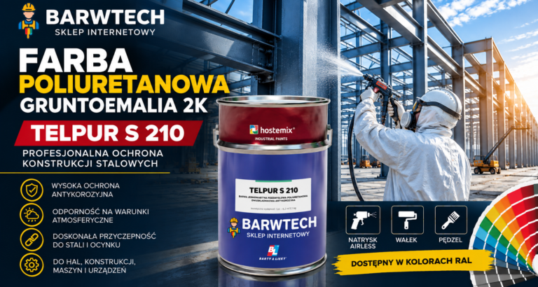 Farba Poliuretanowa 2K Gruntoemalia do konstrukcji stalowych – Telpur S210