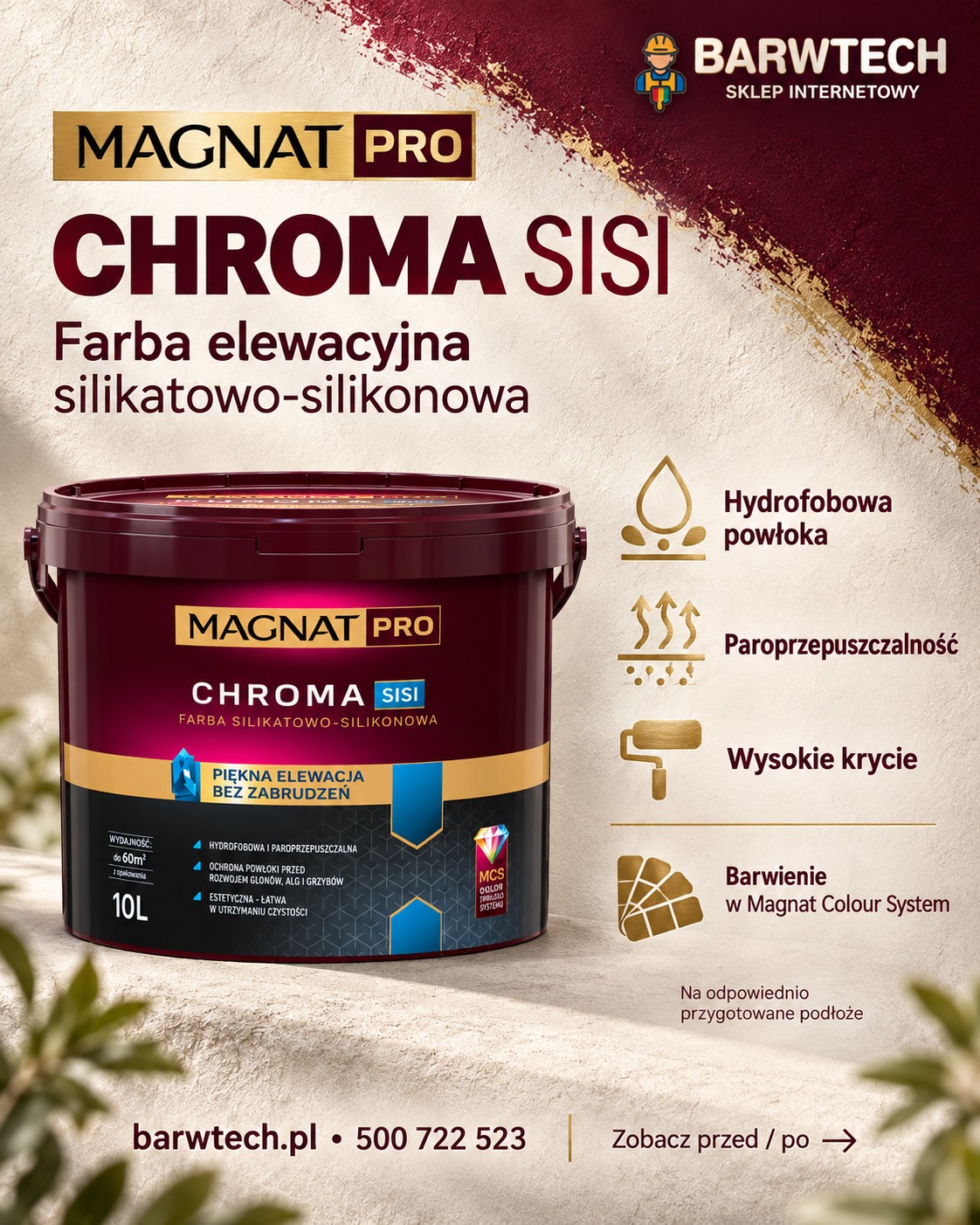 MAGNAT PRO CHROMA SISI – właściwości farby elewacyjnej i barwienie Magnat Colour System